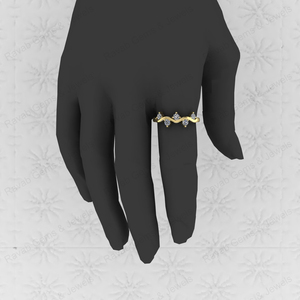 Bague en or massif véritable 14k avec zircon cubique naturel rond de 2mm pour femme et fille. - Product Image 5