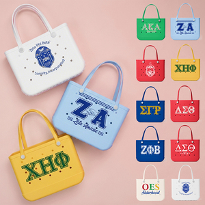 Bolsa de playa EVA con letras griegas personalizadas, impermeable, de gran capacidad, bolsa de mano para hermandad, bolsa de playa de goma para regalo de hermandad - Product Image 3