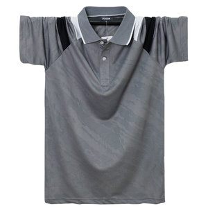 เสื้อโปโลแขนสั้นสำหรับผู้ชายเสื้อโปโลกอล์ฟสีทึบทำจากโพลีเอสเตอร์กันลื่น100% - Product Image 4