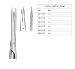 ANAAIF ENTERPRISES Ciseaux de dissection chirurgicale médicale 14cm-25cm courbés droits 15g poids pour les procédures chirurgicales - Product Image 2