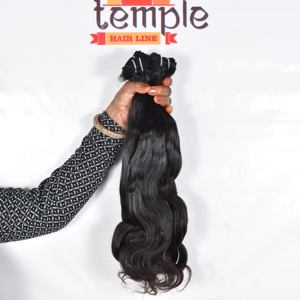 Machine indienne Double trame Faisceau Vierge Remy Extensions de Cheveux Cuticule Aligné Naturel Noir Couleur Aucun Traitement pour les Femmes - Product Image 4