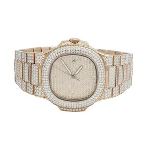 Reloj mecánico de lujo con pantalla analógica de acero inoxidable de 41mm personalizado para hombre, 20mm, moissanita, cristal de diamante, edición limitada, Hip Hop - Product Image 3