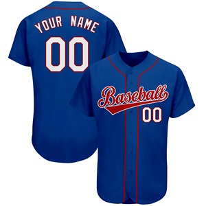 Camiseta de Béisbol Roja Personalizada Unisex de Manga Corta, Sublimación Completa, 100% Poliéster Transpirable, Cierre de Botones, Impresión de Números de Equipo, Protección UV - Product Image 4