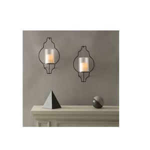 Candelabro de vela montado en la pared interior de Metal antiguo negro de estilo Simple decoración de boda y hogar portavelas para paredes - Product Image 3