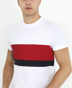 Vente en gros T-shirts en coton respirant personnalisé pour hommes à manches courtes avec impression couleur unie logo anneau filé coton - Product Image 3