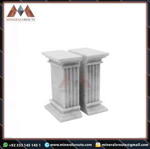 Porte-livres en marbre blanc en forme de colonne, robuste, fait main, art populaire, décoration d'intérieur, certifié ISO9001, qualité supérieure sélectionnée, mondialement reconnu - Product Image 3