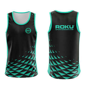 Camiseta sin mangas de secado rápido de color personalizado para hombre, camisetas de poliéster y Spandex al por mayor con decoración estampada para el verano - Product Image 3