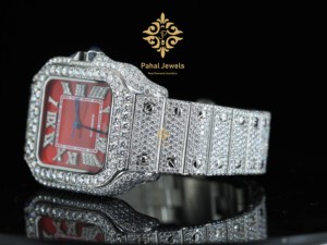 Montre automatique de luxe en acier inoxydable avec testeur de diamants, style hip-hop, sertie de diamants, mécanique, avec moissanite VVS - Product Image 2
