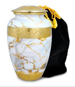 Urna Funeraria Conmemorativa con Diseño de Cisne al Atardecer, con Escena de Lago Tranquilo y Tapa Plateada para Cenizas de Adultos - Product Image 6