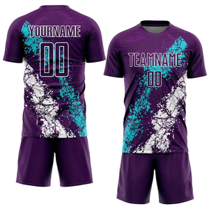 Nouveaux ensembles d'uniformes de maillots de football de club d'équipe personnalisables respirants à séchage rapide 100% Polyester - Product Image 3