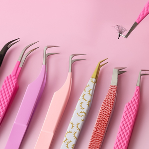 Pinzas de pestañas postizas con punta de fibra precisa para extensión de pestañas Mega volumen pestañas hacer ventiladores aislamiento de arranque herramientas de maquillaje de artista - Product Image 5