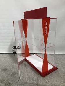 حامل عرض أكريليك شفاف بطبقتين للعرض على الطاولة مع ملصق وباب خلفي - Product Image 6