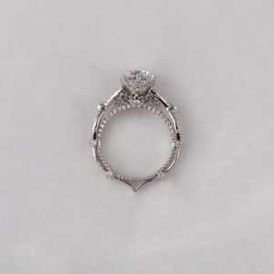 Bague de fiançailles élégante classique et vintage plaqué or massif 14KT coupe ronde diamant cultivé en laboratoire bague cadeau pour femme certificat IGI - Product Image 5