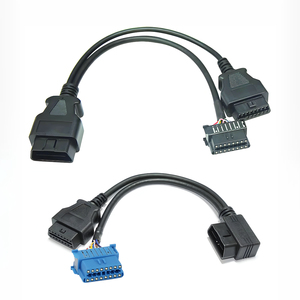 Câble séparateur OBDII/OBD II Y 16 broches/voies OBD2 1 mâle vers 2/femelle double Connecteur d'extension pour Mercedes Benz <span class=keywords><strong>MB</strong></span> BMW Voiture - Product Image 1