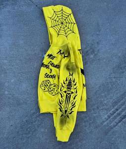 Sweat à capuche délavé pour hommes 440 Gsm Super Heavy Weight Winter avec fermeture à glissière Design personnalisé Vêtements décontractés de haute qualité à bas prix - Product Image 4