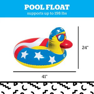 Premium Patriotic Animal <b>Inflatable</b> <b>Pool</b> Float Red White Blue Swim Ring <b>for</b> Adults <b>Pool</b> Beach Lake Summer Party Water Toy - Product Image 3