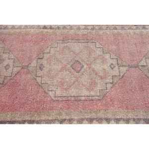3.2x10.8 ft Vintage <b>Runner</b> Rug, Turkish <b>Red</b> Solid Rug - Product Image 4