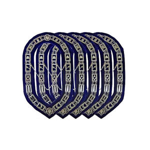 Collier de chaîne plaqué argent de loge bleue maçonnique avec des bijoux - Product Image 6