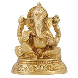 Precio al por mayor: Ídolo de Ganesha de latón hecho a mano, estilo tradicional, el más vendido para las festividades de Diwali desde India - Product Image 1