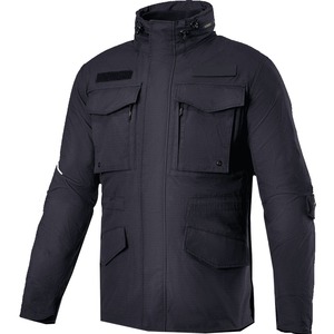 High Quality Men's Grey Motorcycle <b>Jacket</b> Waterproof Multiple Pockets Zipper Stand <b>Collar</b> & Inner Heated Lining - Product Image 1