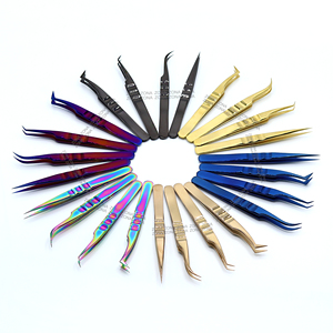 Pinces chirurgicales professionnelles en acier inoxydable de qualité médicale, pointe en fibre, pointues pour éventail de cils, extensions de cils personnalisées - Product Image 1