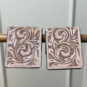 Nueva moda, billetera de cuero mecanizada a mano para hombre, cremallera larga, superventas, patrón occidental, tarjetero de cuero genuino, carteras para hombre - Product Image 4