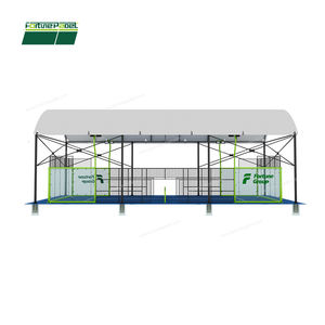 Proveedor de centro deportivo de club de alta calidad, cancha de tenis de Pádel clásica panorámica con techo de <span class=keywords><strong>padel</strong></span> personalizado para interiores y exteriores con carpa - Product Image 6