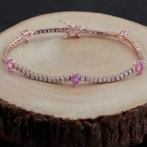 Pulsera de tenis de alta calidad Diamante vinculado con VVS Chapado en plata 18K Regalo de oro rosa para ella - Product Image 4