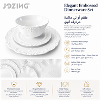Lot de Vaisselle en Céramique en Gros, Prix Usine, Assiettes et Bols en Porcelaine Blanche Festonnée avec Perles pour Restaurants