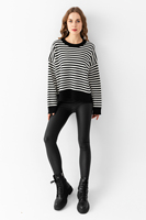 Nouveau tricot personnalisé à la mode à dos long pull-over col rond élastique chaud style rayé haute qualité pull d'hiver services OEM