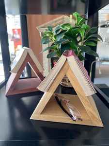 Porte-livre en bois naturel de nouvelle conception, porte-livre en bois de qualité supérieure pour adultes et enfants, table de chevet, porte-livre triangulaire - Product Image 6