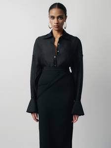 Chemisiers et chemises pour femmes de style minimaliste avec deux poignets Asa Blouse longue 73% Cupro 27% Polyester 2 pièces ensemble blanc Vietnam - Product Image 5