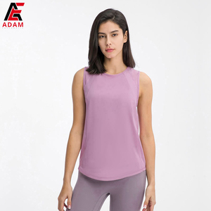 Camiseta sin mangas corta de verano para mujer 2023, Jersey acanalado con logotipo personalizado, algodón, talla XS para entrenamiento y gimnasio, venta al por mayor a bajo precio - Product Image 3