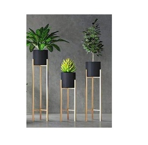 Maceta de Metal redonda S/2 de acabado Natural galvanizado de hierro con tarifa al por mayor de Amazon para decoración de jardín de Hotel y hogar - Product Image 2