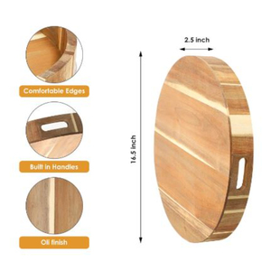 Plateau de service en bois fait main pour collations, repas et boissons – Idéal pour le service quotidien et pour ajouter du charme en gros - Product Image 2
