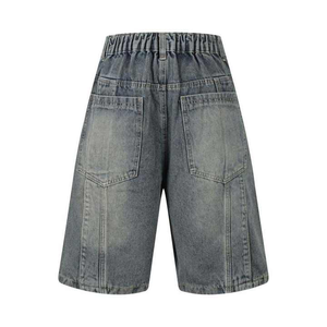 2025 Customized American Street Style Washed Distressed Splicing Loose <b>Baggy</b> <b>Shorts</b> Denim <b>Shorts</b> for <b>Men</b> - Product Image 6