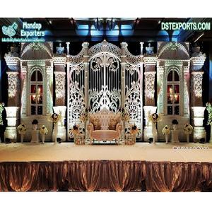 Grand-décor de scène de réception de mariage canadien, décor de scène de réception d'événements de Style de roumanie, décoration de scène de mariage occidental FRP - Product Image 1