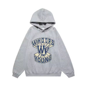 เสื้อฮู้ดผ้าฟลีซพิมพ์ลายสกรีนผ้าไหมสำหรับผู้ชายและผู้หญิงเสื้อฮู้ดผ้าคอตตอน100% โอเวอร์ไซส์ใช้ได้ทั้งชายและหญิง - Product Image 6