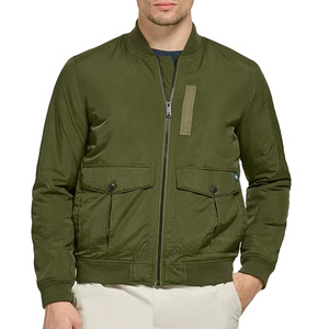 Chaqueta bomber de estilo callejero de nailon de alta calidad personalizada en blanco, chaqueta bomber hecha a medida de nailon y poliéster para hombre - Product Image 5