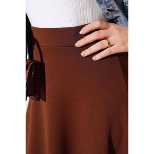 Straight <b>Flared</b> <b>Skirt</b> Brown - Product Image 2