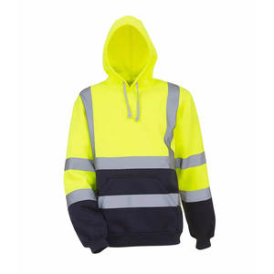 Sudadera con capucha de lona de seguridad para ropa de trabajo personalizable con cuello levantado cinta reflectante construcción frontal suministro directo de fábrica - Product Image 3