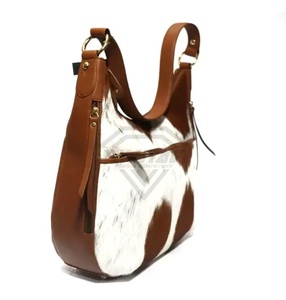 Sac à bandoulière en cuir de vachette véritable pour femmes résistant à l'eau et portable pour un usage quotidien pour les sacs en cheveux de vache d'été et d'automne - Product Image 2