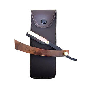 Rasoir de barbier à lame en acier inoxydable avec manche en bois, logo personnalisé, instruments de beauté pour salon de coiffure Sialkot, logo personnalisé - Product Image 1