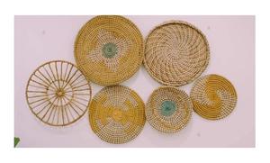 Crafts <b>Decoration</b> Seagrass Hanging <b>Plate</b> Home Style Hand-knitted Round <b>Plate</b> <b>for</b> Seagrass <b>Wall</b> <b>Decoration</b> Ready to Ship - Product Image 6
