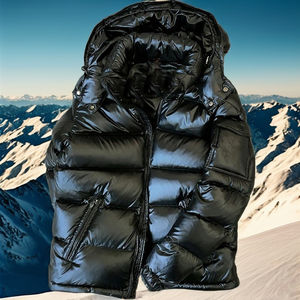 Abrigos Casuales de Invierno para Hombre, Parkas Acolchadas Delgadas de Alta Calidad, Impermeables, con Cuello Alto, Logotipo Frontal, Chaquetas Gruesas Rellenas de Algodón - Product Image 2