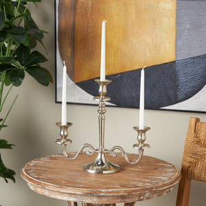 Wedding <b>Other</b> Parties Decor Three Arms Candle Holder Silver Plated Finishing <b>Aluminium</b> Candlestick Holder - Product Image 5