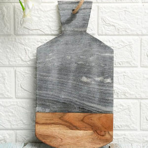 Planche à découper en bambou pour charcuterie, plateau de pique-nique, plateau à fromage rond en bambou et ensemble de couteaux - Product Image 1