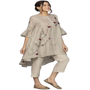 Vestido Tradicional Indio de Diseño Kanya Fancy Garments, Saree/Salwar Kameez, Preconfeccionado, para Fiestas, Material de Lino, Multicolor - Product Image 1
