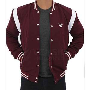 High Quality Custom <b>Men's</b> Long Sleeve Letterman <b>Jacket</b> New Design Casual Wear with Stand Collar High Street Style - Product Image 3
