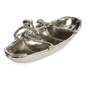 Plat rond élégant en aluminium avec des détails ravissants comprenant un bol en métal Lion/saladier/bol à fruits - Product Image 6